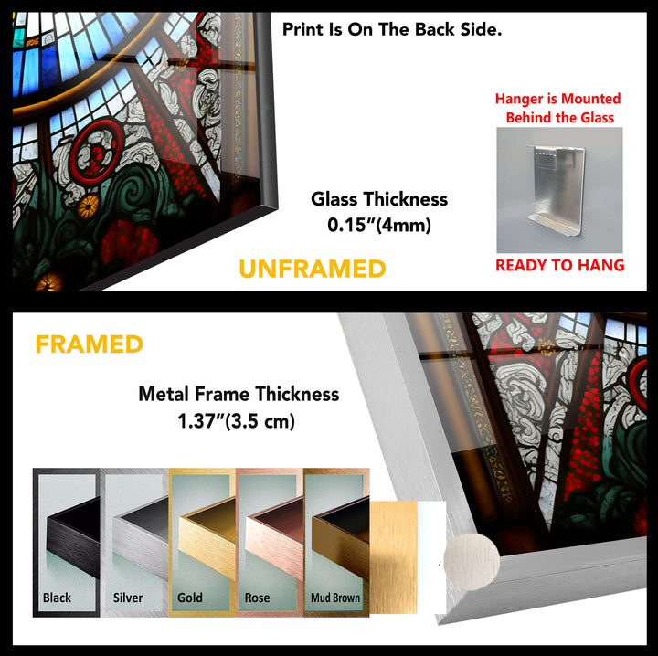 All-Seeing Eye Stained Glass Wall Art – Illuminati-Inspired Gothic Decor