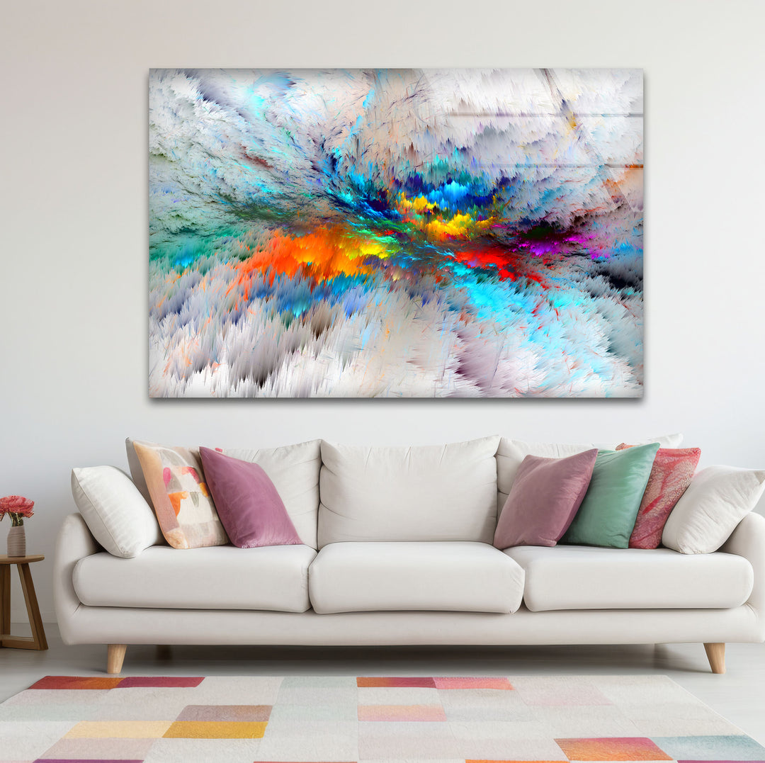 Prismatic Burst Wall Art – Explosive Color Abstract Glass Print Decor