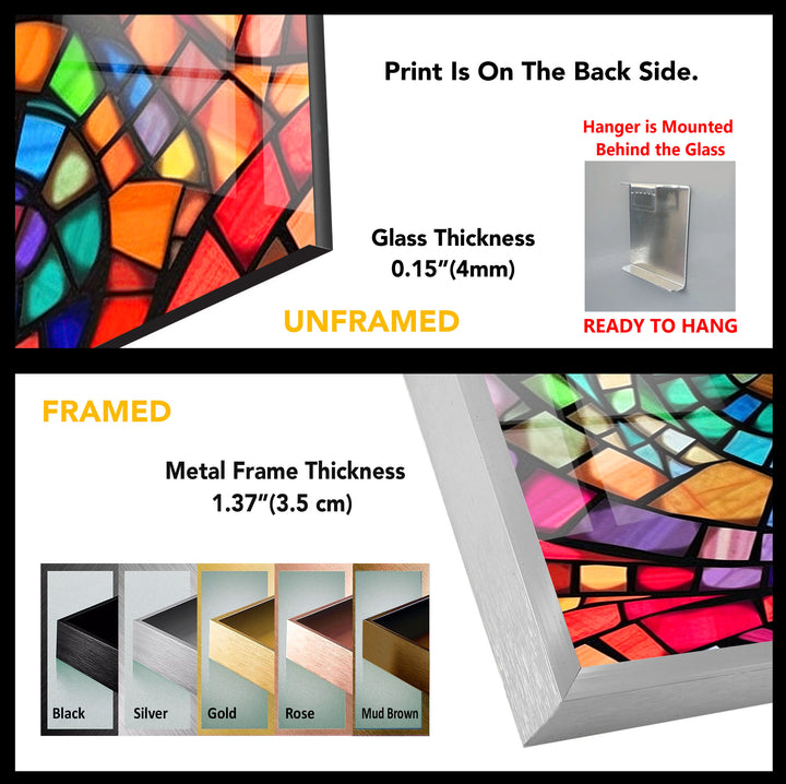 Vibrant Spiral Stained Glass Wall Art – Colorful Mosaic Window Design