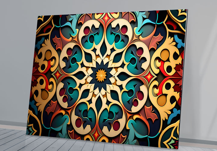 Filigrane Mandala-Wandkunst aus Glas – Luxuriöses geometrisches Design