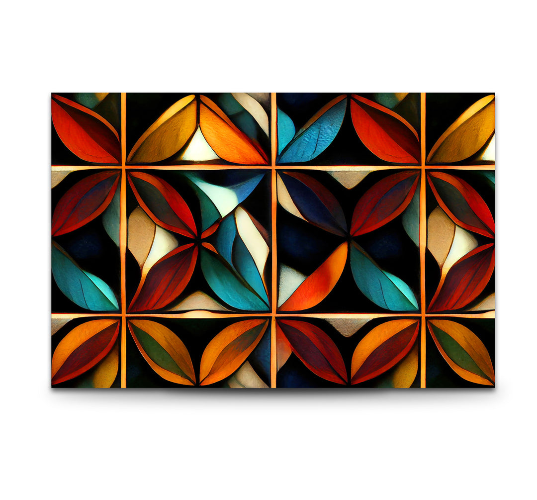 Geometric Stained Glass Wall Art – Abstract Mosaic Glass Design