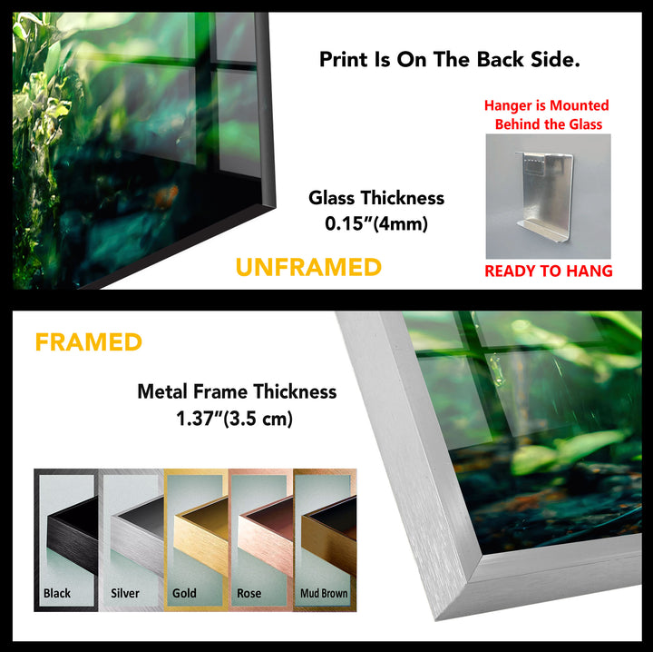 Lush Rainforest Glass Wall Art – Tranquil Greenery & Nature Serenity