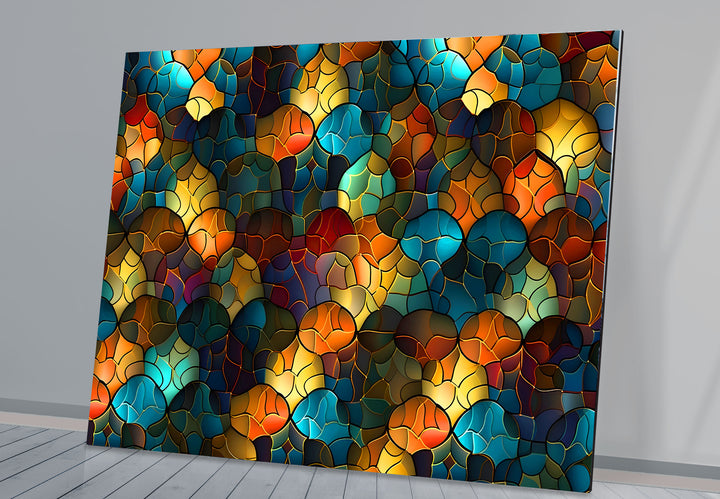 Abstract Stained Glass Wall Art – Colorful Mosaic Glass Design