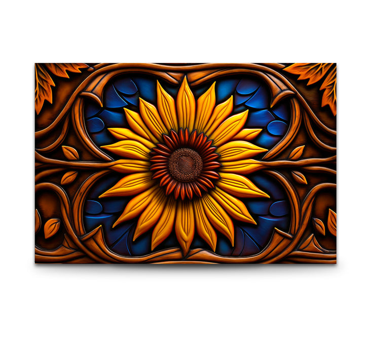 Sunflower Stained Glass Wall Art – Vibrant Floral Decor, Nature-Inspired Design