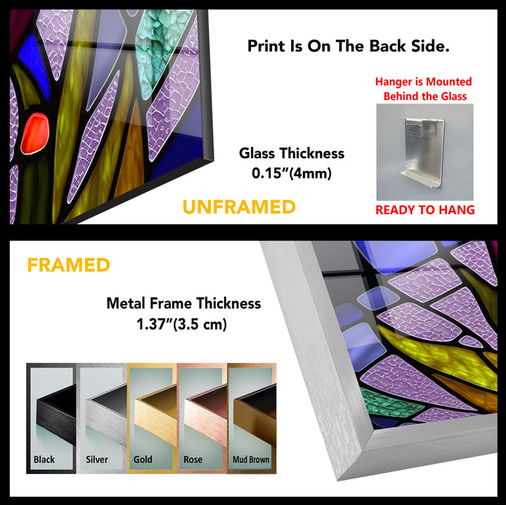 Stained Glass Tulip Wall Art – Vibrant Floral Glass Panel Decor