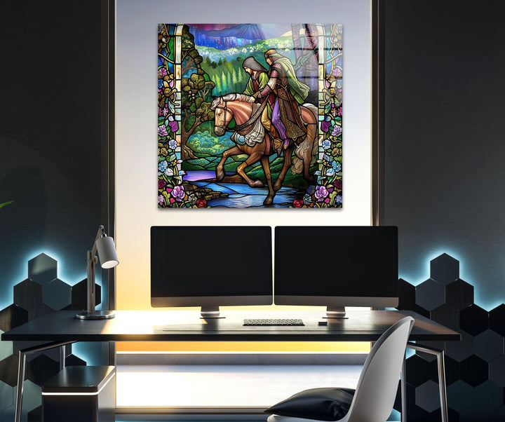 Knight in Shining Armor Glass Wall Art