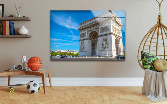Inviting, the Arc de Triomphe Paris glass wall art decor brings a refined, cultured ambiance to any living space.