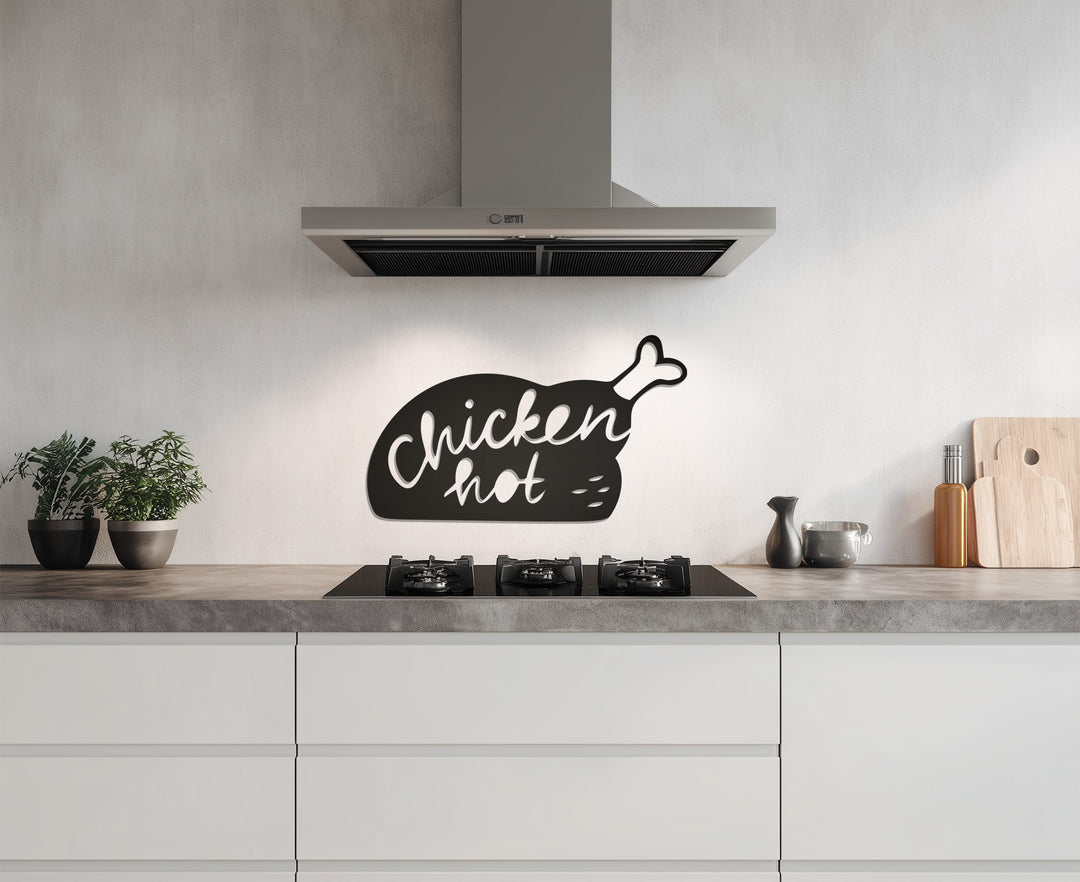 Hot Chicken Silhouette – Modern Kitchen Metal Wall Art