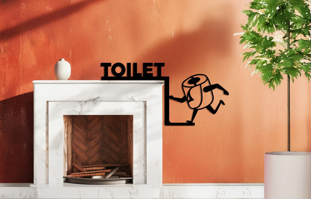 سجادة حمام - ديكور معدني مرح لباب الحمام