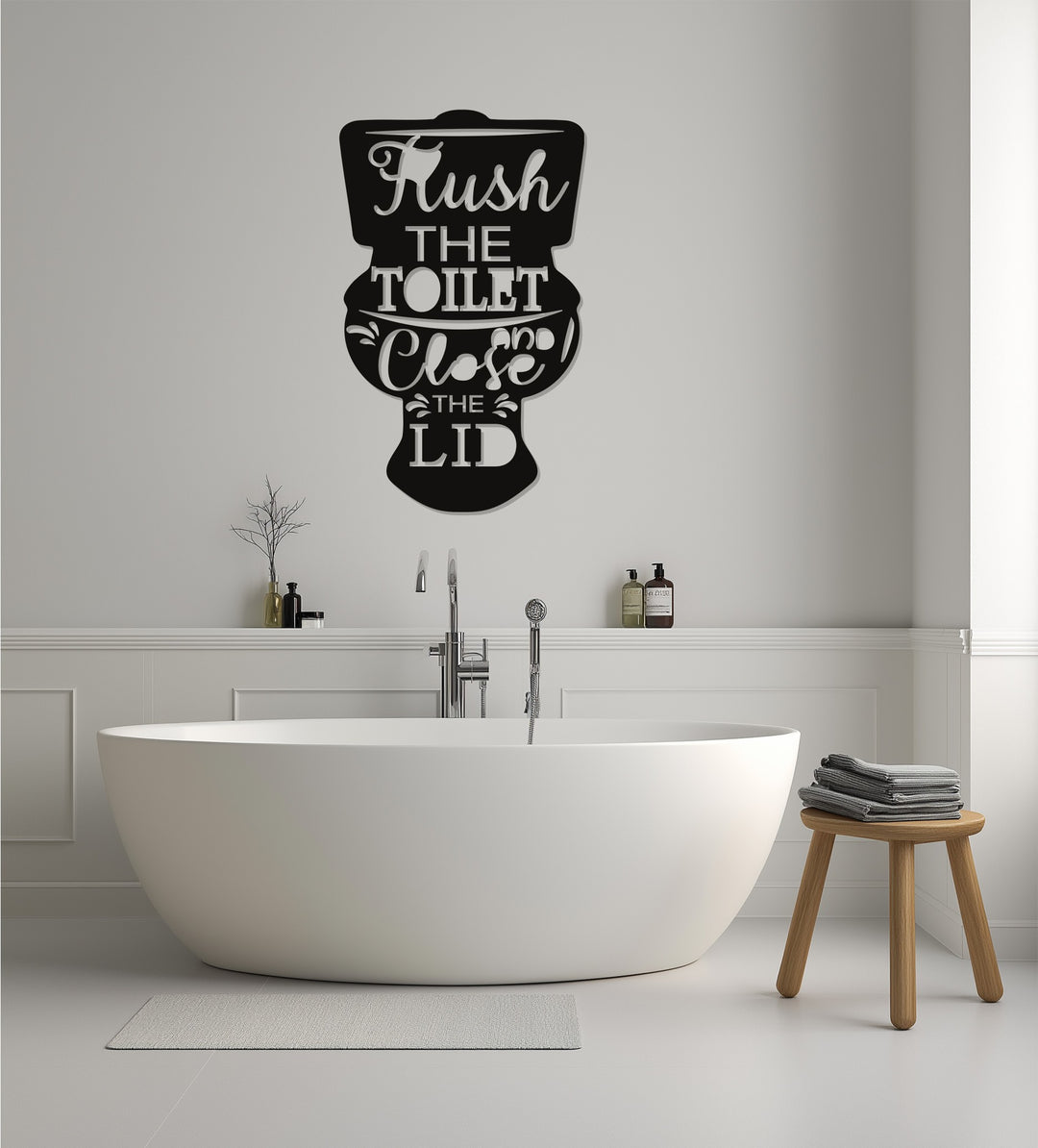 Flush & Close – Toilet Quote Metal Wall Art Sign