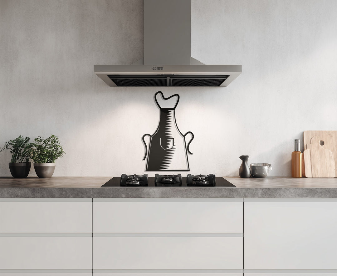 Chef Apron Silhouette – Modern Kitchen Metal Wall Art