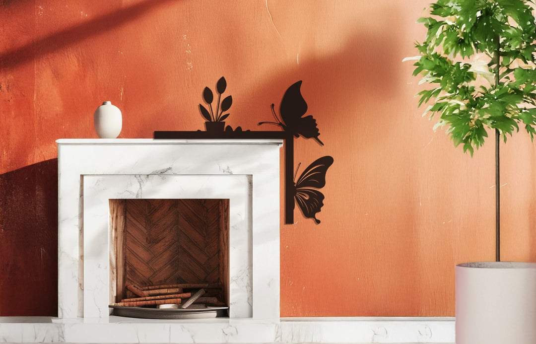 حديقة الفراشات – ديكور معدني مستوحى من الطبيعة للمدفأة