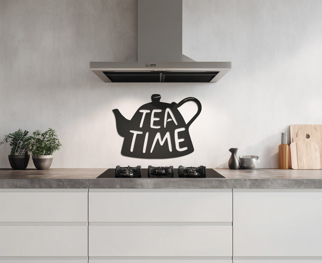 Tea Time Metal Wall Art – Modern Kitchen & Café Decor