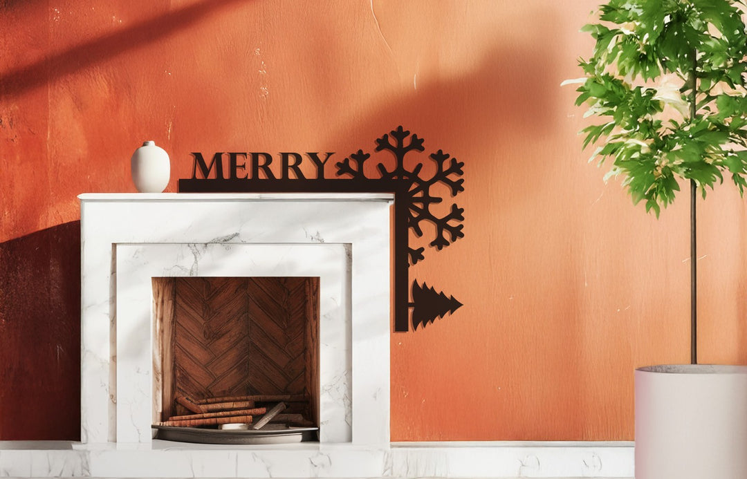 ندفة ثلجية مرحة – ديكور معدني للمدفأة بمناسبة عيد الميلاد