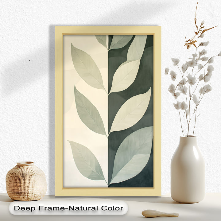 Minimalist Leaf  – Monochrome Botanical Oil Painting