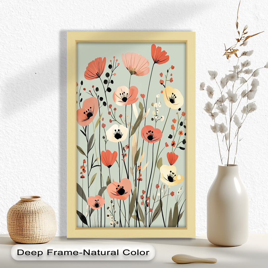 Wild Meadow Whispers – Boho Blumen Ölgemälde