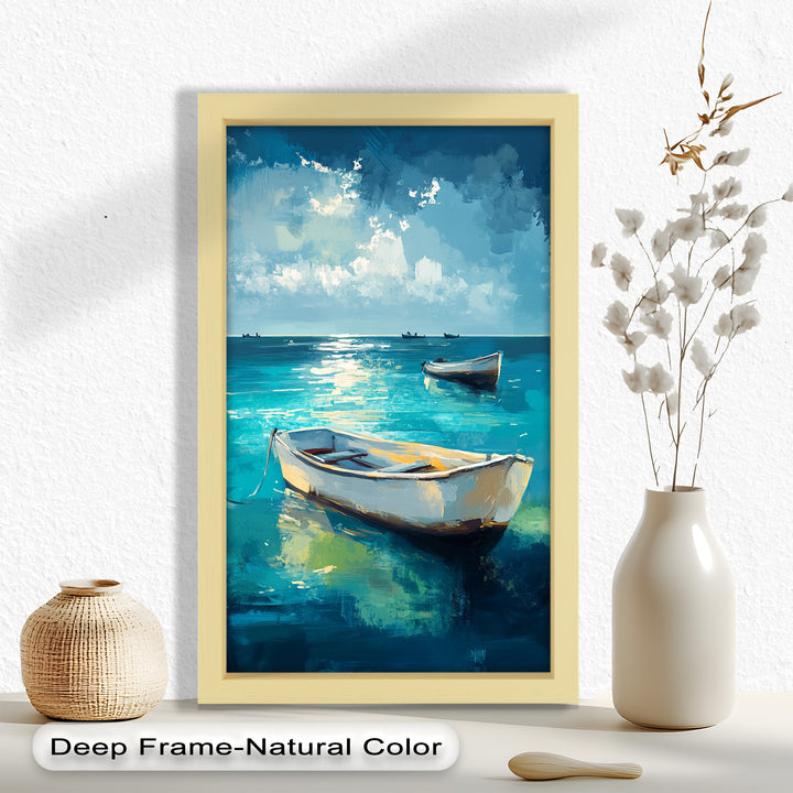 Still Waters at Sea – Boat Oil Painting