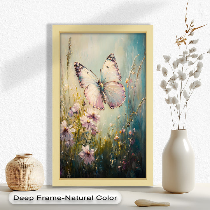 Butterfly Among Wildflowers – Animal Oil Painting