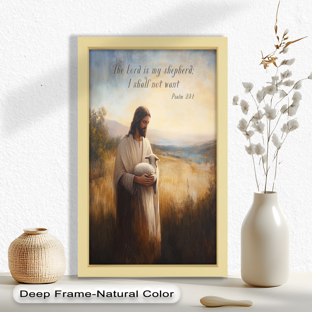 Psalm 23:1 – The Lord is My Shepherd Bible Verse Oil Painting