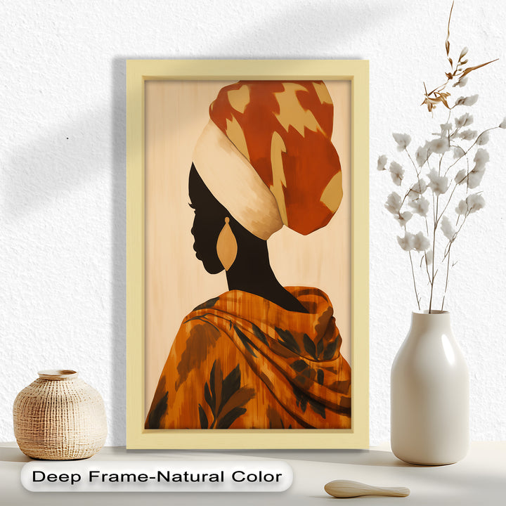Afrikanische Frau Silhouette Kunst - Gerahmtes Ölgemälde