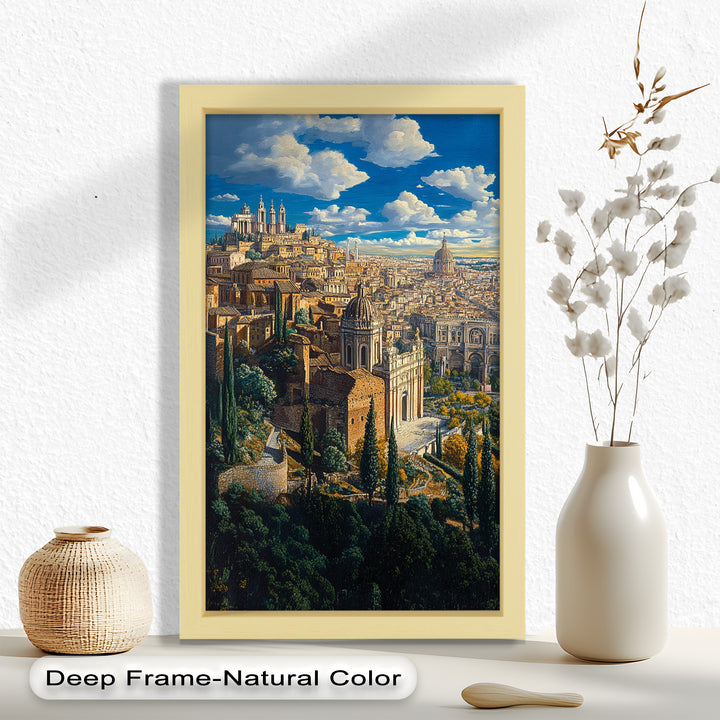 Sunlit Heights of Rome – Classical Cityscape Renaissance Oil Painting