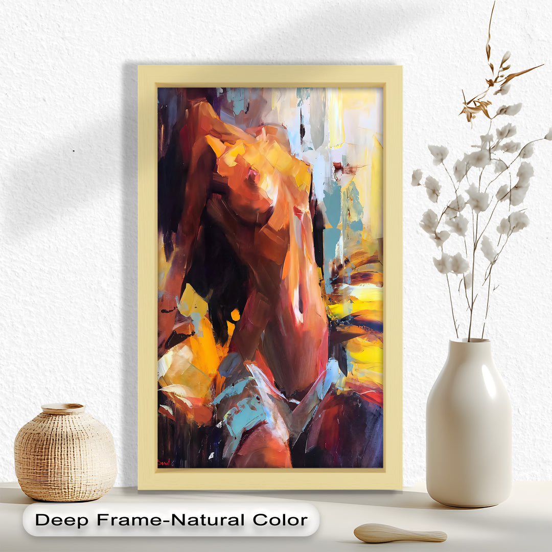 Ember Silhouette – Bold Abstract Nude Oil Painting