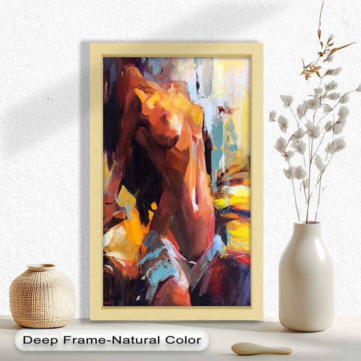 Ember Silhouette – Bold Abstract Nude Oil Painting