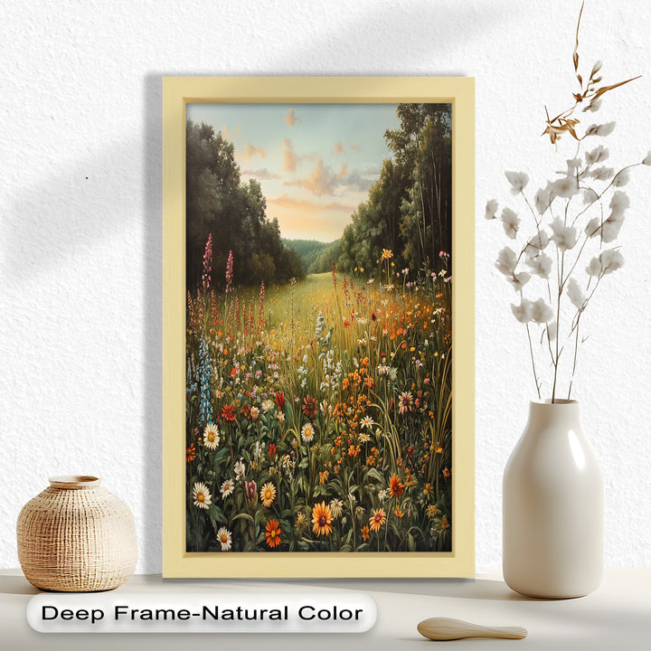 Whispers of Meadow Bloom – Colorful Wildflower Field Oil Painting