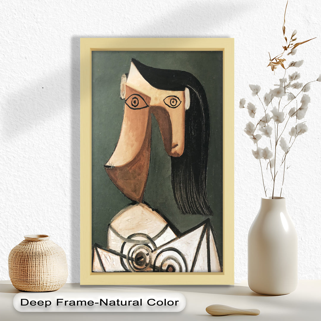 Serene Abstraction – Cubist Female Portrait Oil Painting