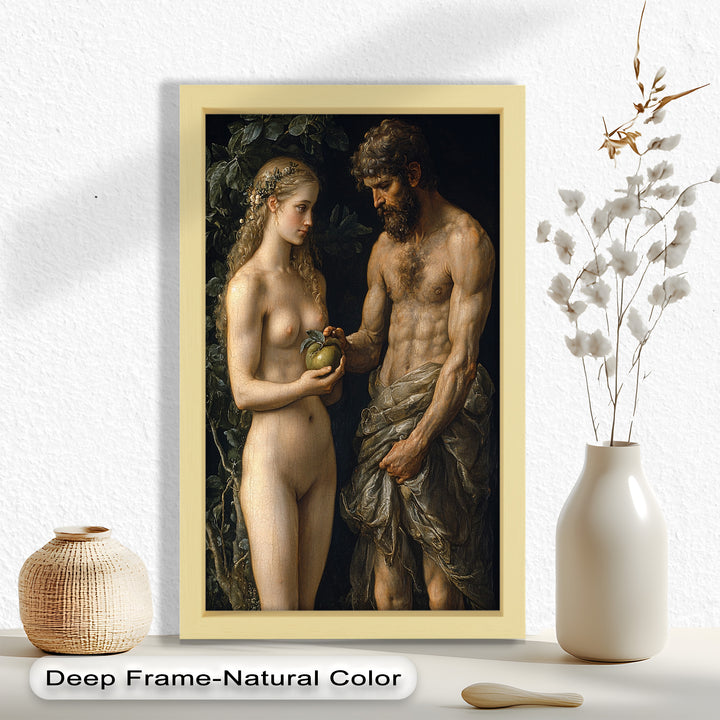 First Temptation – Adam and Eve Renaissance Oil Painting