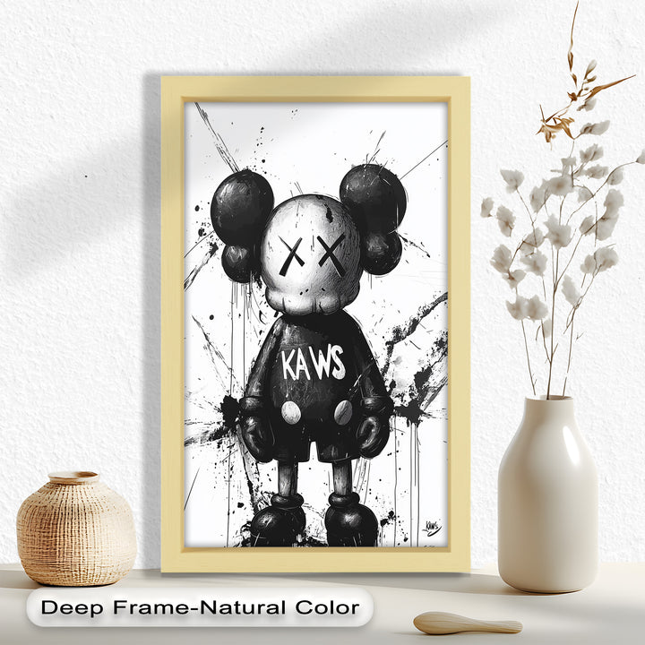 Black & White Figure – KAWS Graffiti Oil Painting