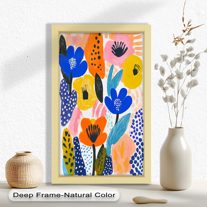Bold Blooms in Boho Garden – Fauvist Floral Oil Painting
