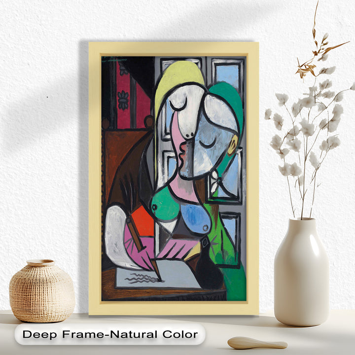 Dreaming Scribe – Woman Writing by the Window Picasso Oil Painting