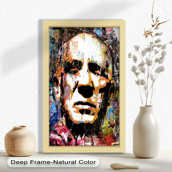 Abstract Urban Face Portrait Wall Art – Pop Art Oil Painting