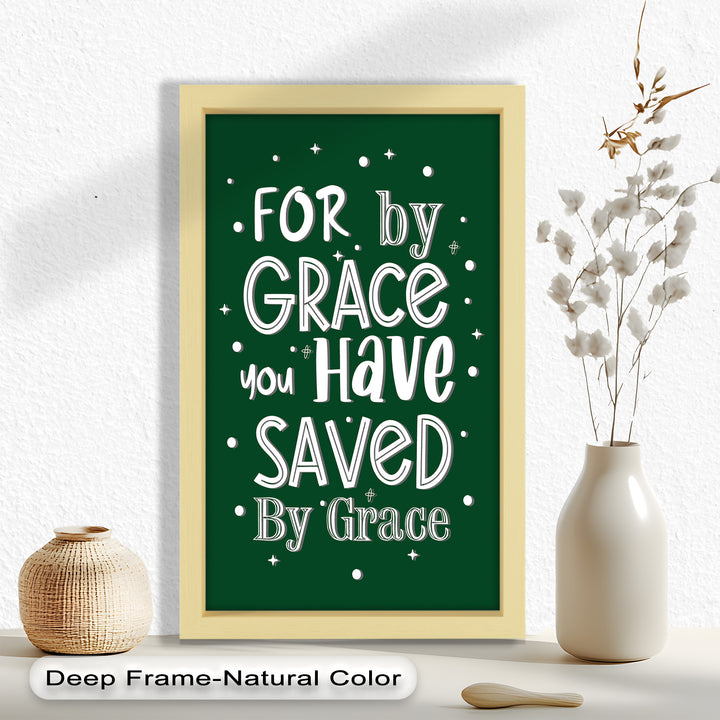 Saved by Grace – Christian Bible Verse Oil Painting