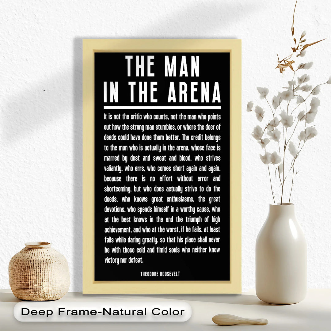 The Man in the Arena – Typography Oil Painting - MyPhotoStation
