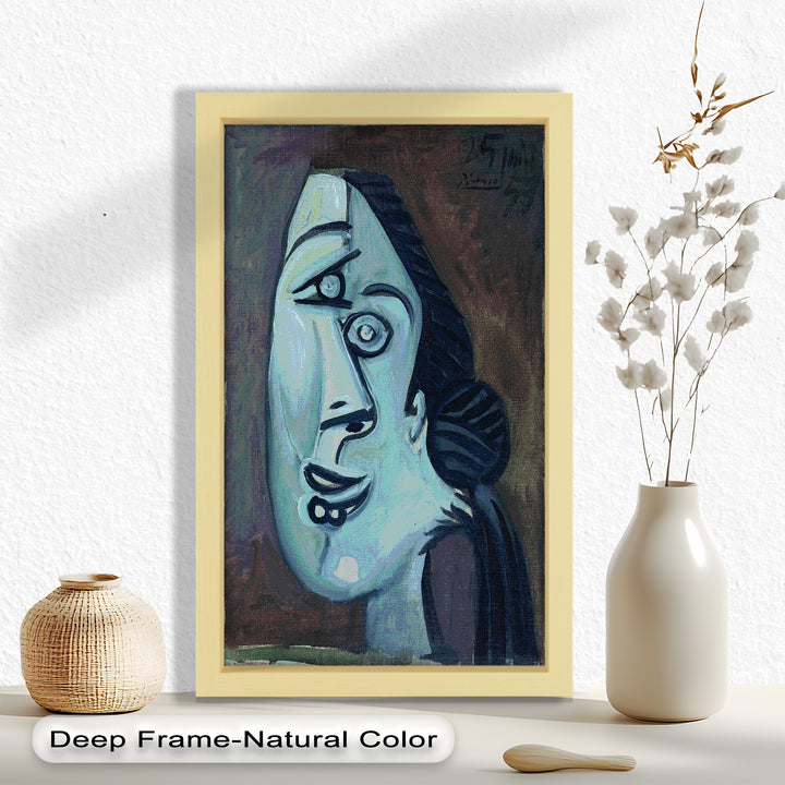 Twilight Reflections – Blue Cubist Woman Picasso Oil Painting