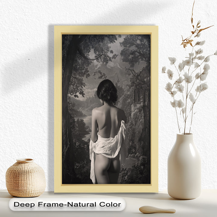 Silent Reverie – Classical Nude in Monochrome Oil Painting