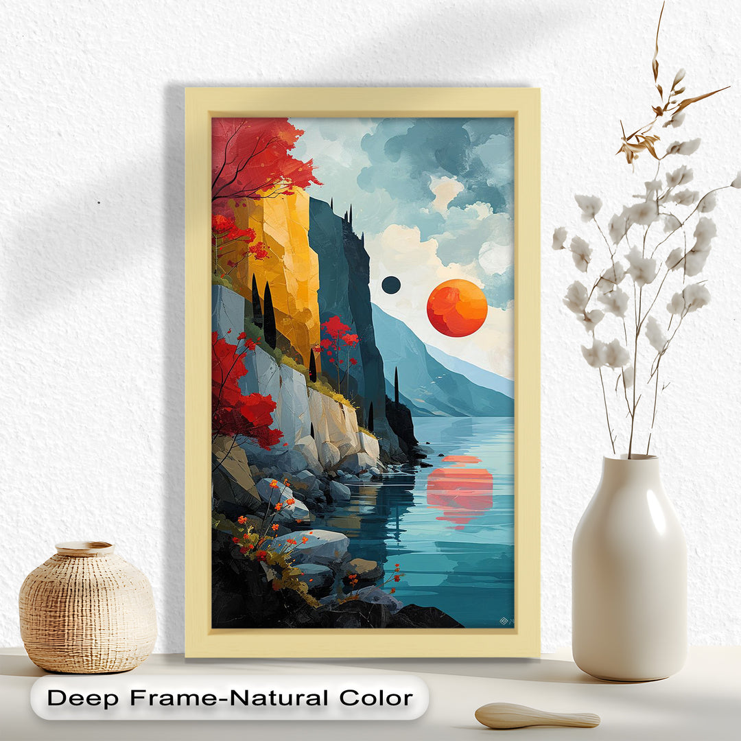 Celestial Cliffs – Surreal Coastal Landscape Picasso Oil Painting