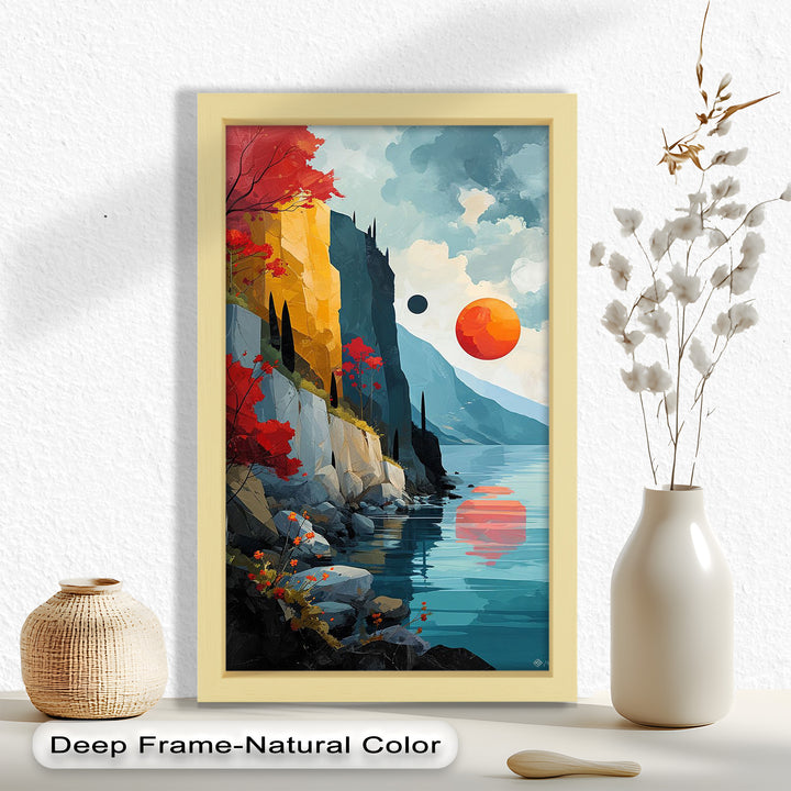 Celestial Cliffs – Surreal Coastal Landscape Picasso Oil Painting