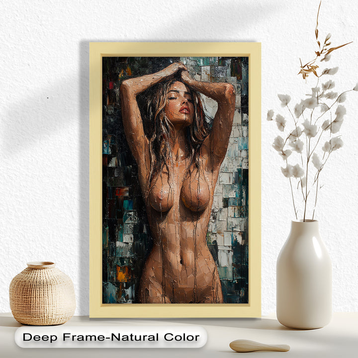 Sensual Mosaic – Abstract Female Nude Oil Painting