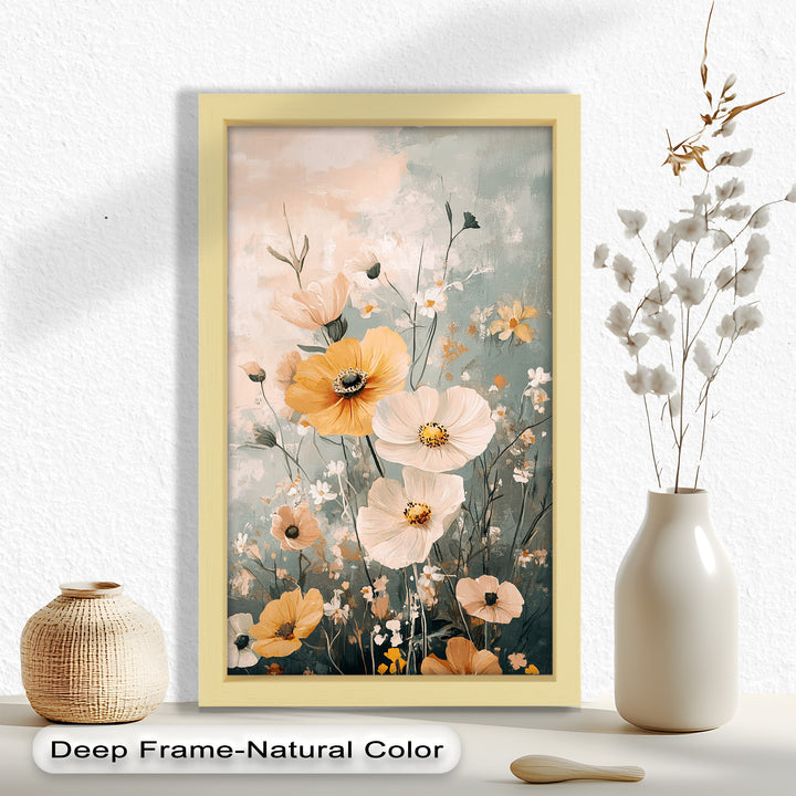 Golden Meadow Bloom - Boho Oil Painting
