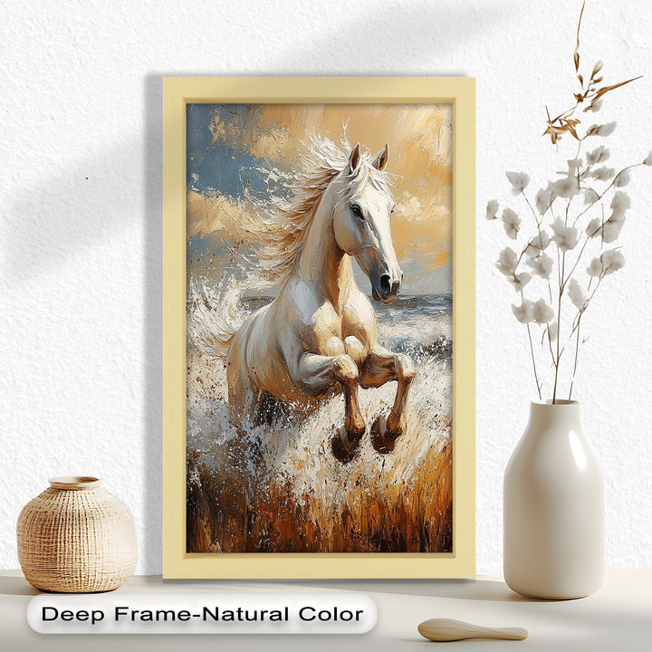 Spirit of the Wind – White Horse Oil Painting