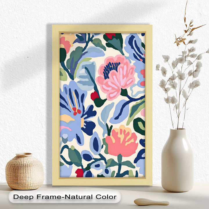 Bold Garden Whimsy – Lebendiges Boho-Blumen-Ölgemälde