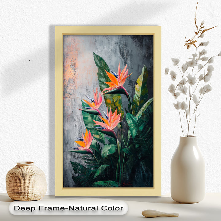 Tropical Flame – Bird of Paradise Botanical Oil Painting