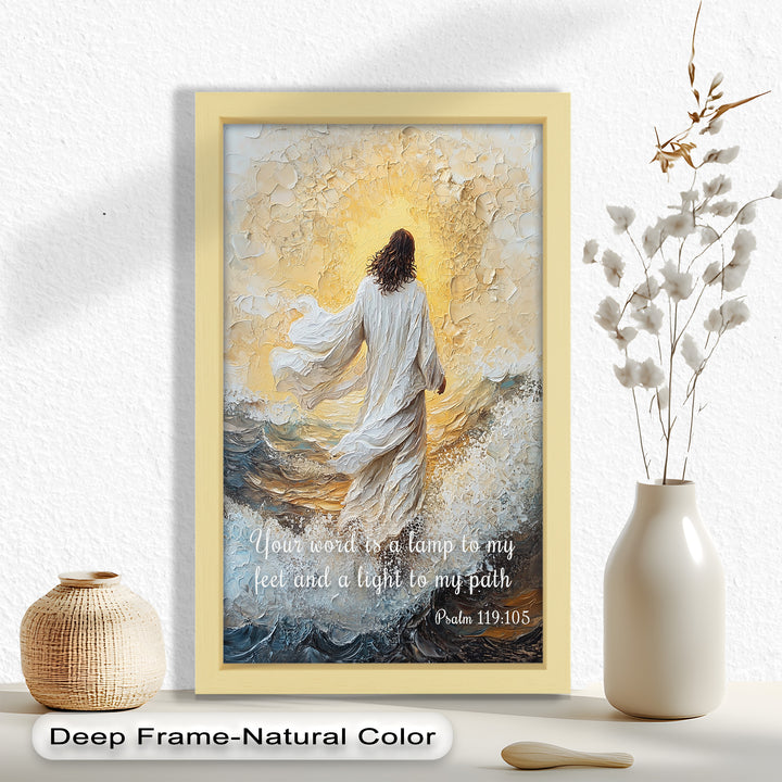 Psalm 119:105 – Your Word is a Lamp Bible Verse Oil Painting