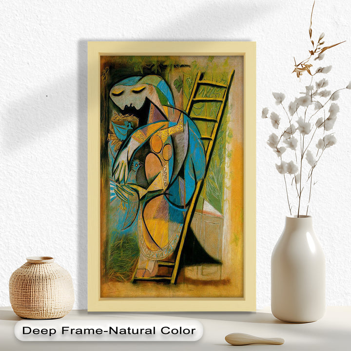 The Nesting Spirit – Cubist Mother and Bird Picasso Oil Painting