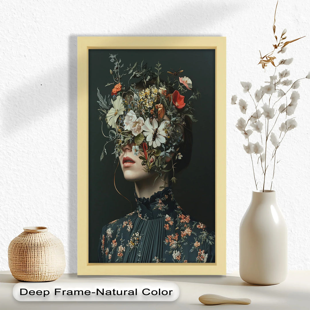Floral Reverie – Surreal Botanical Portrait Oil Painting - MyPhotoStation