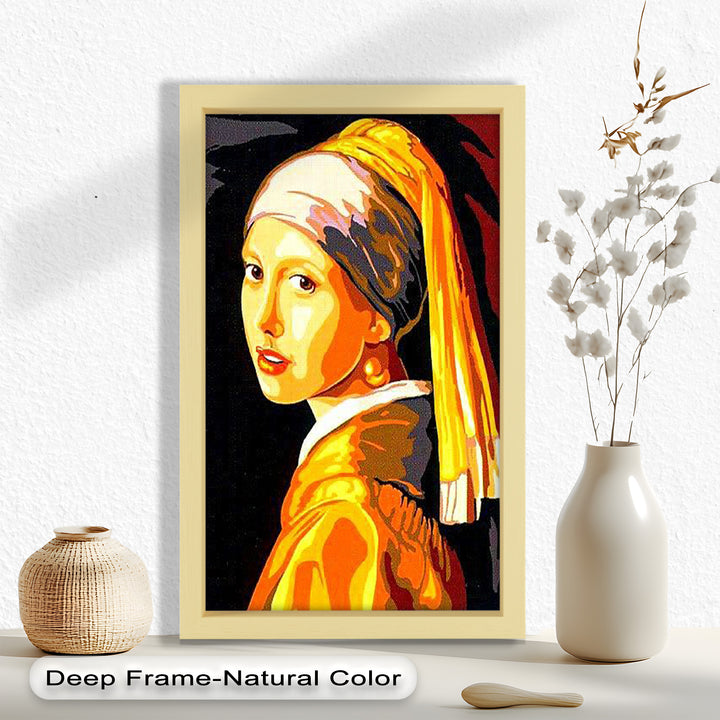 Modern Interpretation of Girl with a Pearl Earring - Renaissance Oil Painting