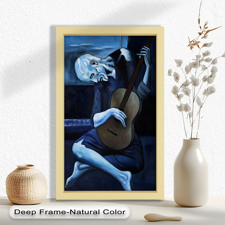 Melancholy Strings – Blue Period-Inspired Guitarist Oil Painting